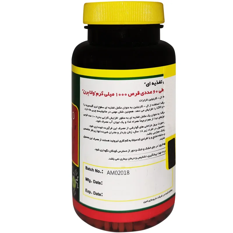 قرص ال کارنیتین وانابرن 1000 میلی گرم نورم لایف بسته 60 عددی - 2