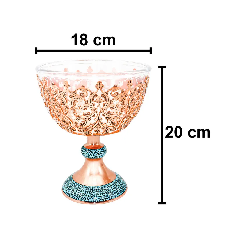 ست 7 تکه آجیل خوری فیروزه کوبی مدل قلم نقره کد Magnificent-Art1120 - 2