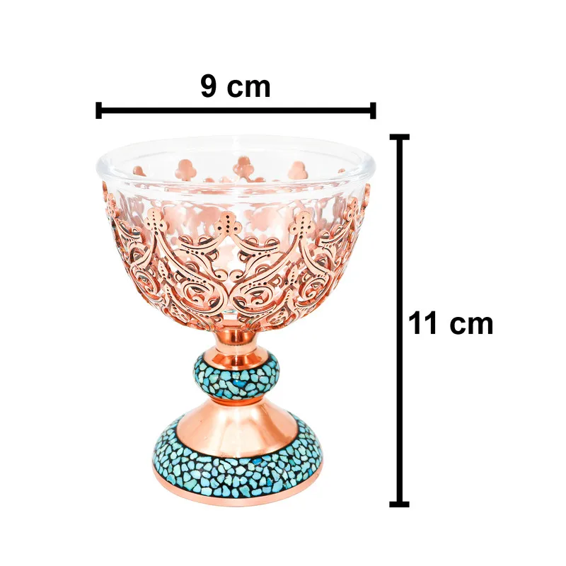 ست 7 تکه آجیل خوری فیروزه کوبی مدل قلم نقره کد Magnificent-Art1120 - 3