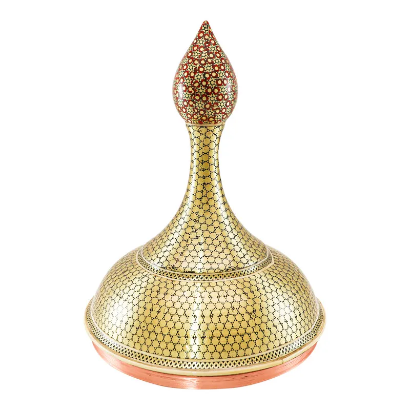شکلات خوری خاتم کاری مسی صنایع دستی فاخر مدل سلطنتی طرح نفیس کد FullHQ42p20 - 4
