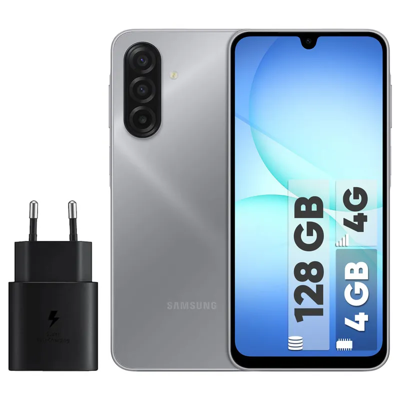 گوشی موبایل سامسونگ مدل Galaxy A17 4G دو سیم کارت ظرفیت 128 گیگابایت و رم 4 گیگابایت – ویتنام به همراه شارژر 25 وات سامسونگ