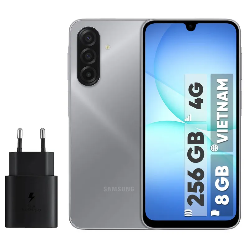 گوشی موبایل سامسونگ مدل Galaxy A17 4G دو سیم کارت ظرفیت 256 گیگابایت و رم 8 گیگابایت – ویتنام – به همراه شارژر 25 وات سامسونگ