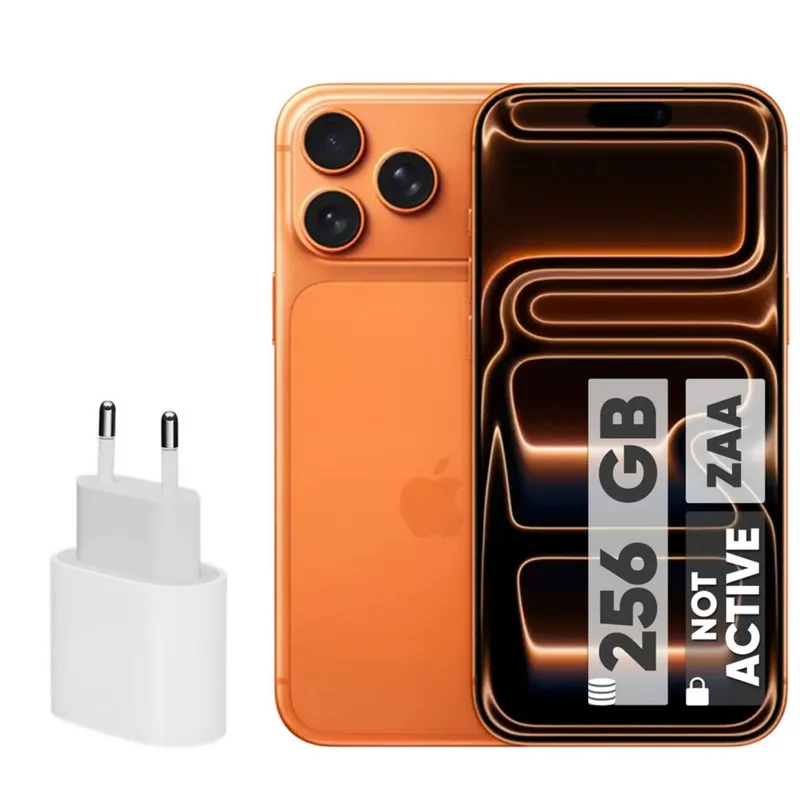 گوشی موبایل اپل مدل iPhone 17 Pro Max ZAA تک سیم کارت + eSim ظرفیت 256 گیگابایت و رم 12 گیگابایت – نات اکتیو  – به همراه شارژر 20 وات اپل