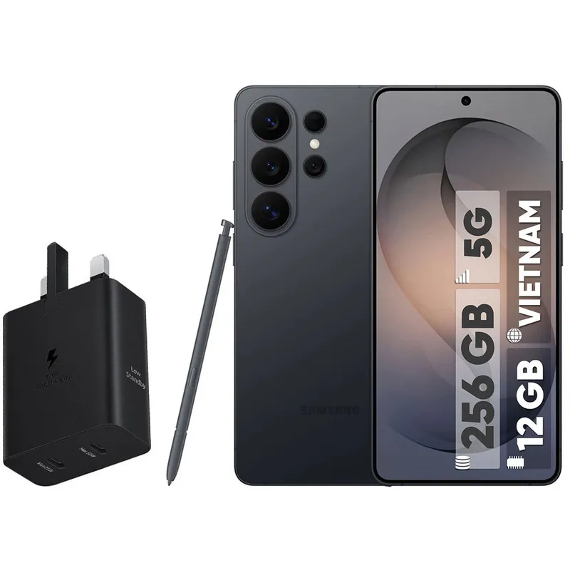 گوشی موبایل سامسونگ مدل Galaxy S26 Ultra دو سیم‌کارت ظرفیت 256 گیگابایت و رم 12 گیگابایت – ویتنام – به همراه شارژر 50 وات دو پورت سامسونگ
