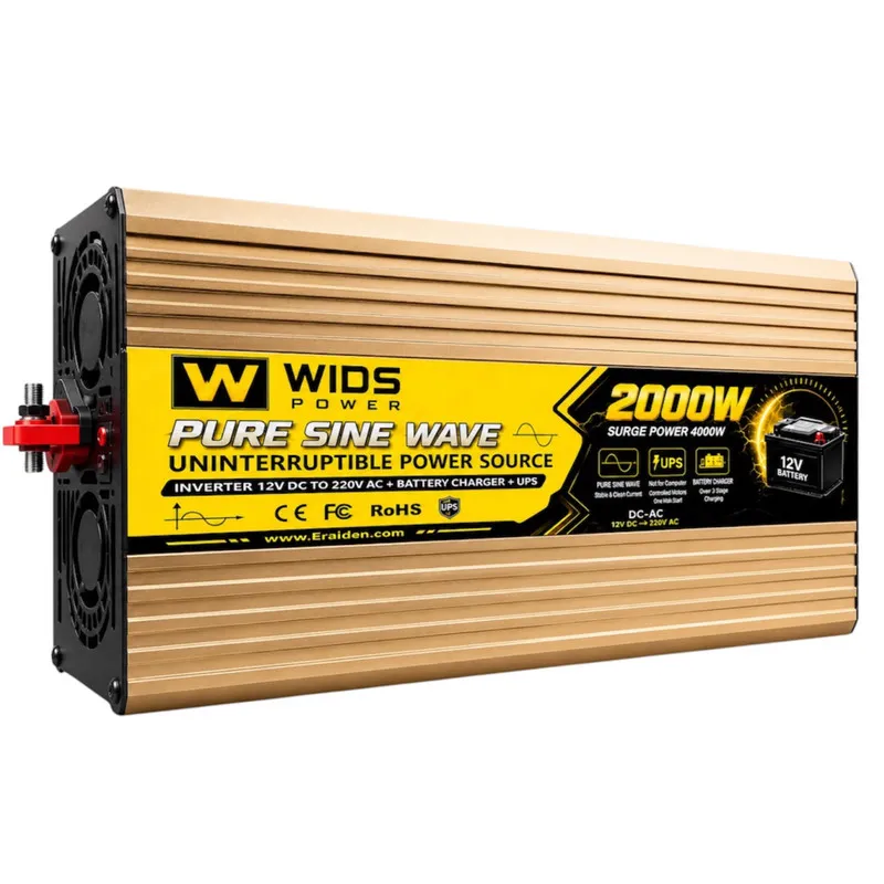 مبدل برق خودرو ویدز مدل تمام سینوسی 12V-TO-220V-2000W