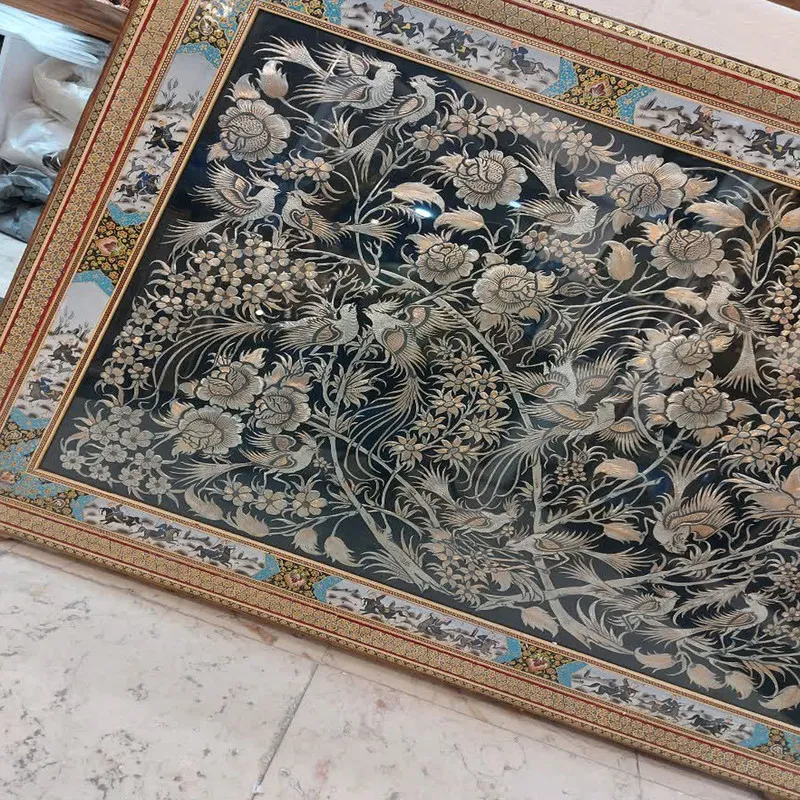 تابلو قلمزنی مسی طرح سیمرغ کد 2626 - 2