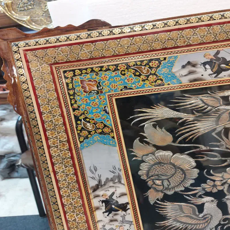 تابلو قلمزنی مسی طرح سیمرغ کد 2626 - 3