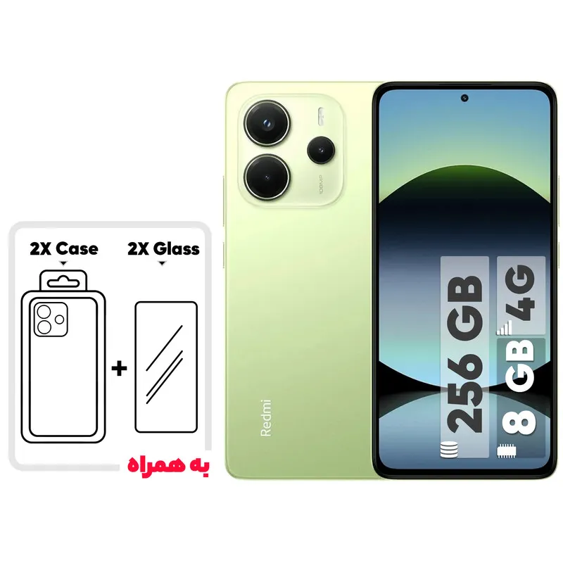 گوشی موبایل شیائومی مدل Redmi Note 14 4G دو سیم کارت ظرفیت 256 گیگابایت و رم 8 گیگابایت – به همراه 2 عدد کاور و 2 عدد محافظ صفحه نمایش