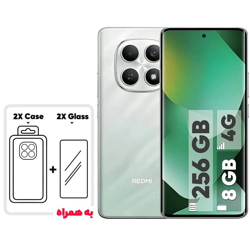 گوشی موبایل شیائومی مدل Redmi Note 15 4G دو سیم کارت ظرفیت 256 گیگابایت و رم 8 گیگابایت – به همراه 2 عدد کاور و 2 عدد محافظ صفحه نمایش