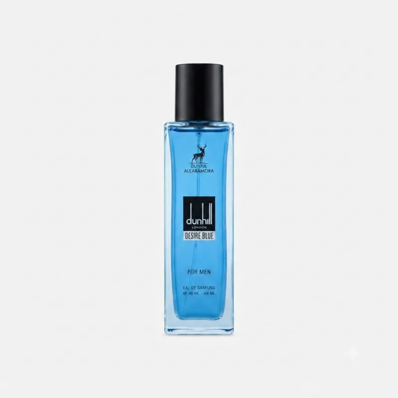 عطر جیبی مردانه دانهیل آبی مدل a208 با رایحه معتدل و حجم ۳۵ میل با نت میانی گرم