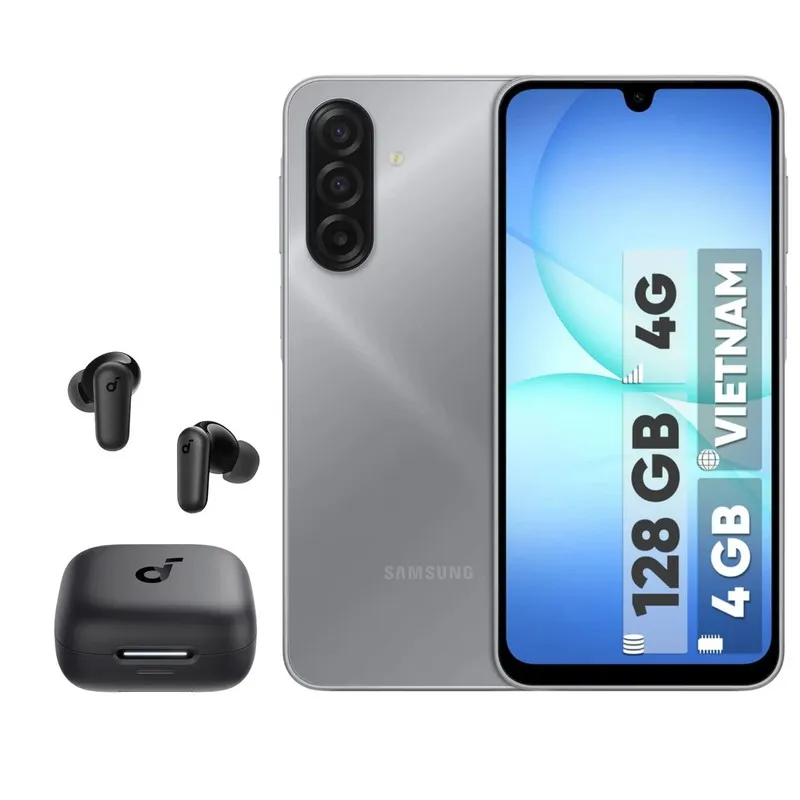 گوشی موبایل سامسونگ مدل Galaxy A17 4G دو سیم کارت ظرفیت 128 گیگابایت و رم 4 گیگابایت – ویتنام – به همراه هدفون بلوتوثی انکر مدل R50i NC