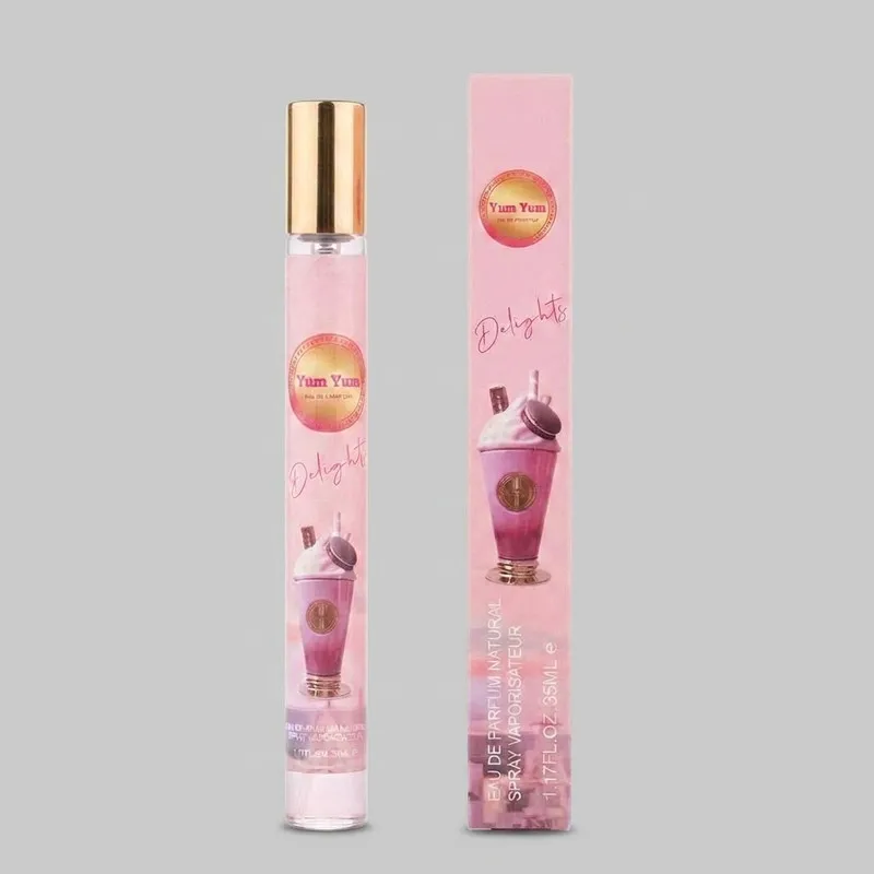 عطر جیبی زنانه مدل یام یام حجم 35 میلی‌لیتر، با رایحه شیرین و گلی و پخش بوی قوی
