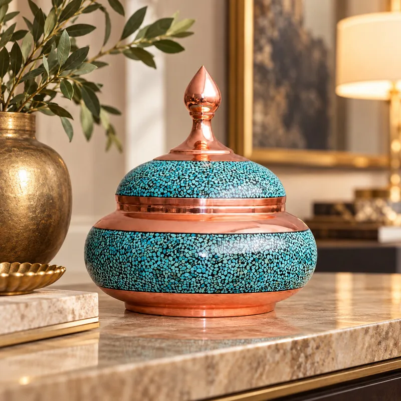 شکلات خوری فیروزه کوبی مسی آقاجانی کد311 - 2