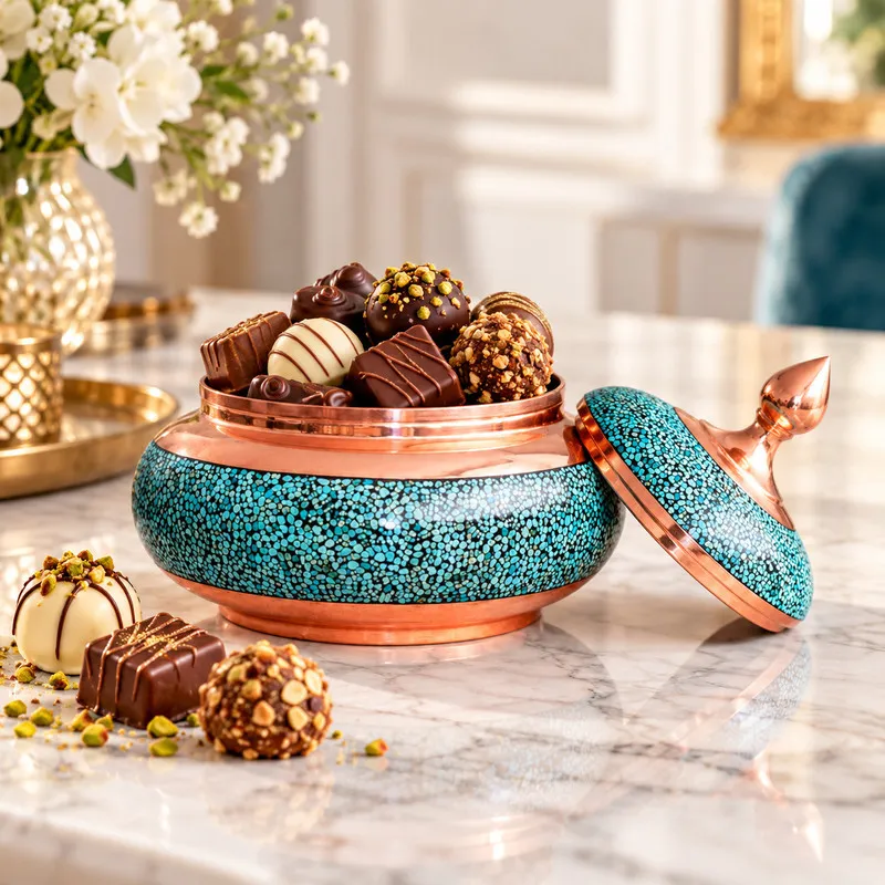 شکلات خوری فیروزه کوبی مسی آقاجانی کد311 - 3