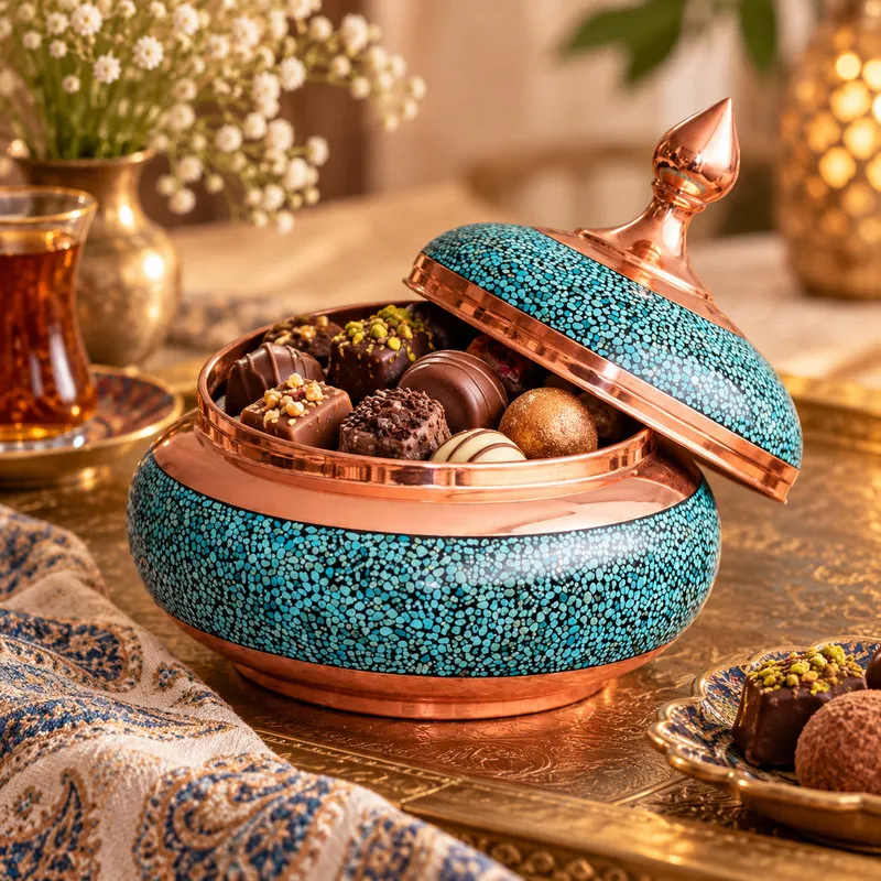 شکلات خوری فیروزه کوبی مسی آقاجانی کد311 - 4