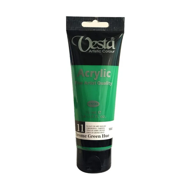 رنگ اکریلیک وستا مدل Chrome Green hue 11 حجم ۷۵ میلی لیتر بسته ی سه عددی - 2