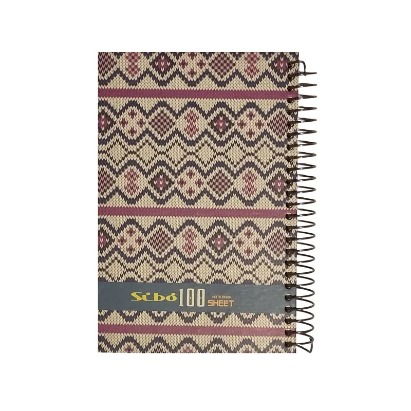 دفترچه یادداشت سیمی 100 برگ سیبو مدل 1/8 طرح هندسی لوزی کد3-71