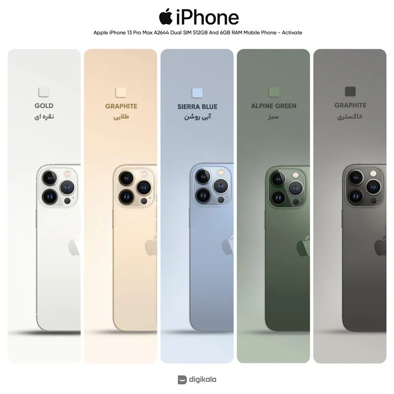 گوشی موبایل اپل مدل iPhone 13 Pro Max A2644 دو سیم‌ کارت ظرفیت 512 گیگابایت و رم 6 – اکتیو - 4