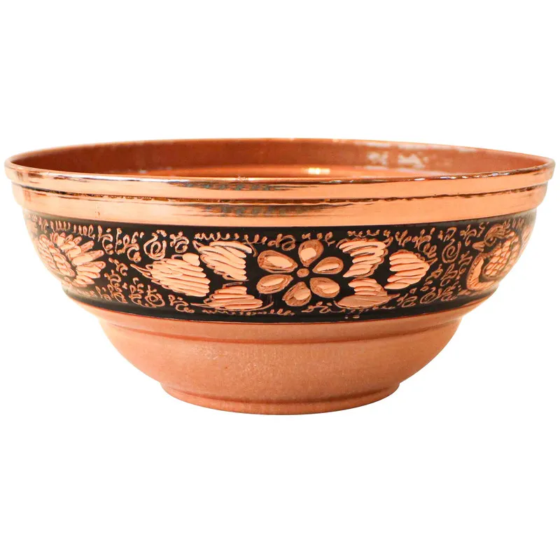 سرویس سماور 5 پارچه مسی مدل الماس تراش نیمه تراش طرح شاه عباسی کد 75 - 2