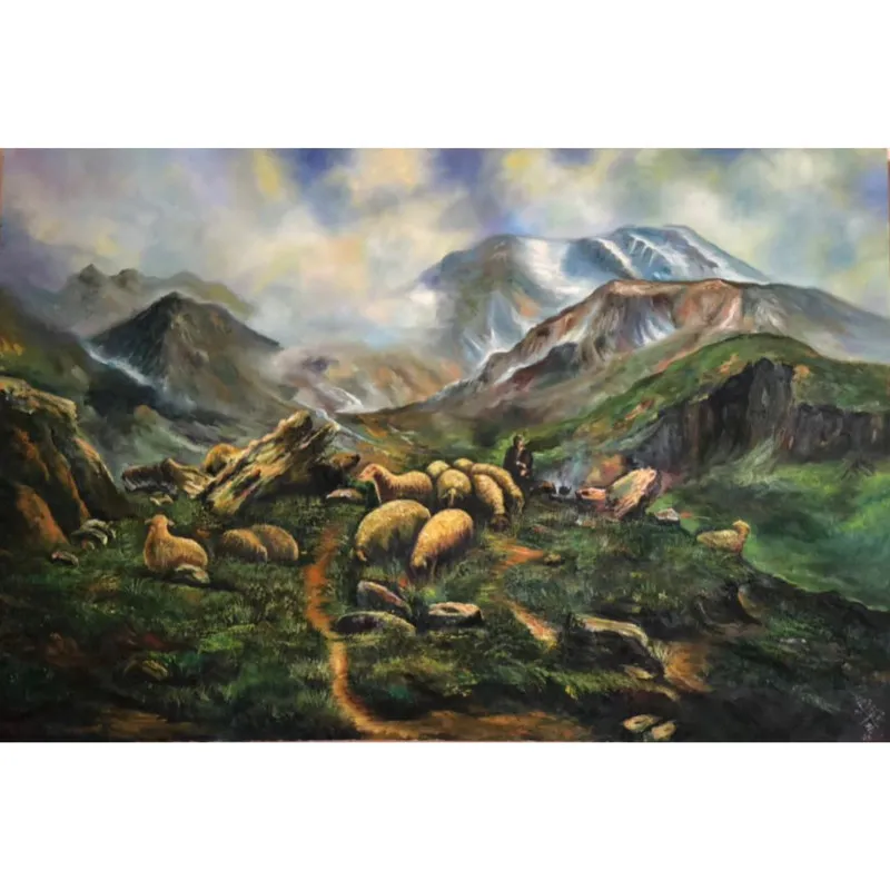 تابلو نقاشی رنگ روغن مدل کوهستان - 2